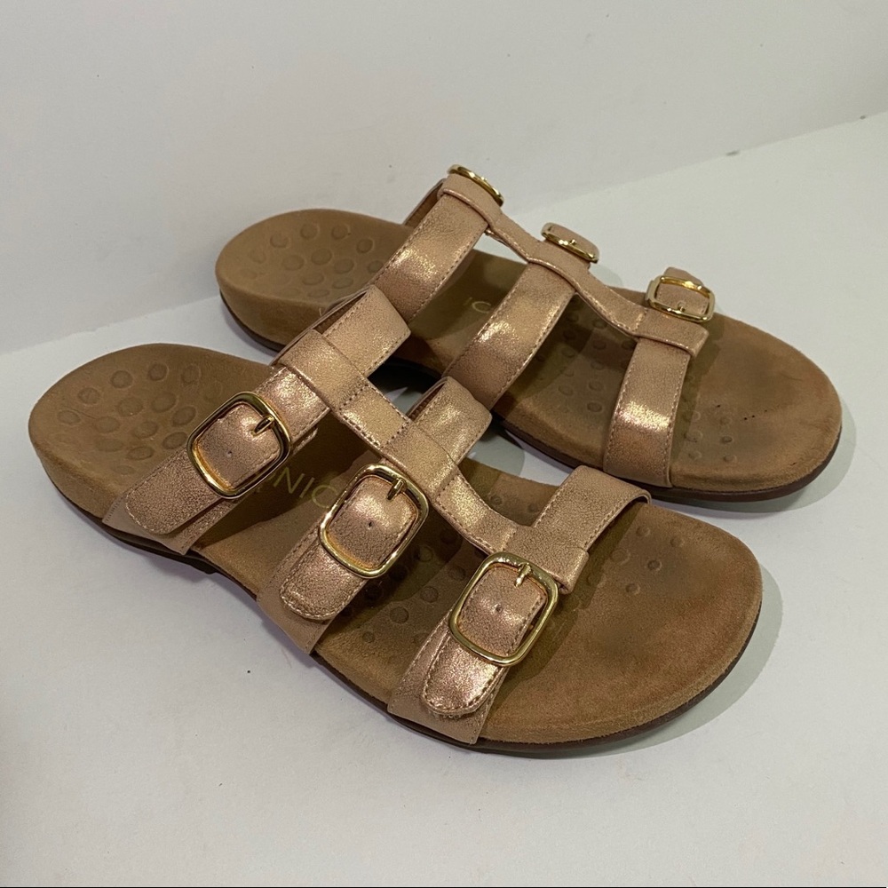 Vionic Misa Metallic Adjustable Strap Sandals - image 1